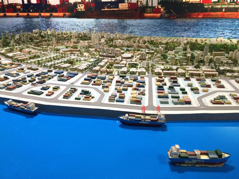 海运货柜码头模型