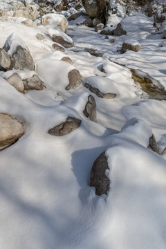 终南山冬季 石头河雪景