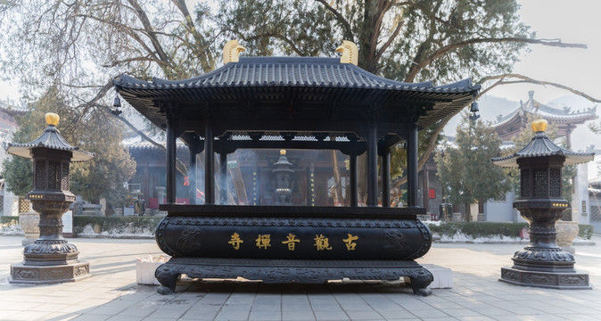 铜香炉 长方香炉 古观音禅寺