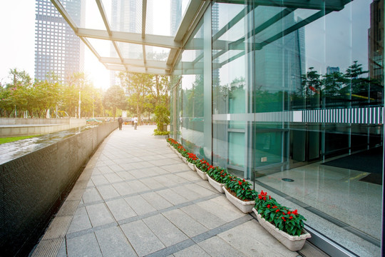 摩天大楼低角度视图在中国广州