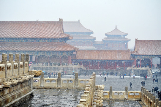 北京故宫雪