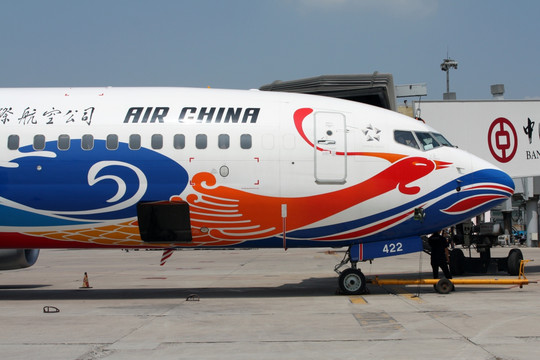 彩绘飞机 中国国航