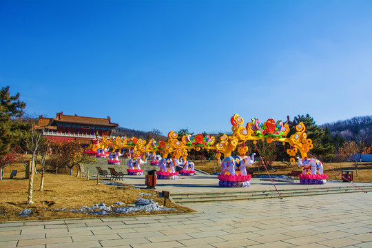 鞍山玉佛寺文殊殿造型灯展