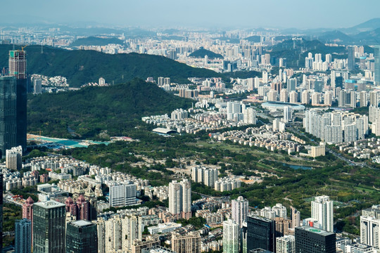 鸟瞰深圳全景 大画幅