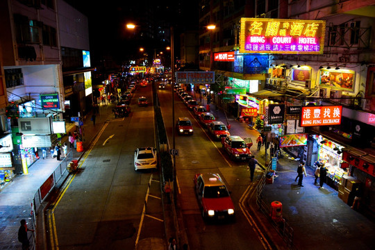 香港街景夜景