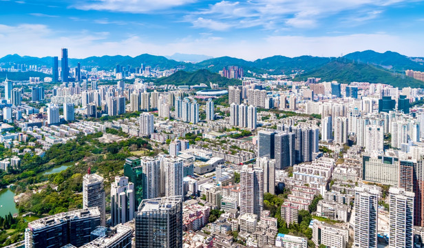 鸟瞰深圳城市全景