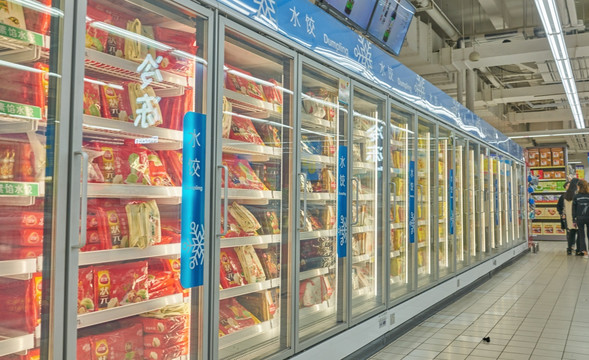 超市内景 速冻水饺区 高清大图