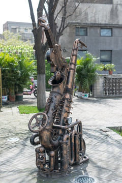 抽象金属雕塑 音乐
