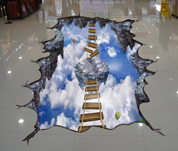 3D云海地板画