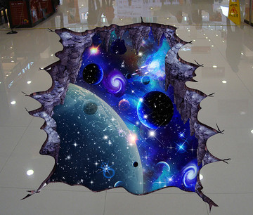 3D立体星空地板画