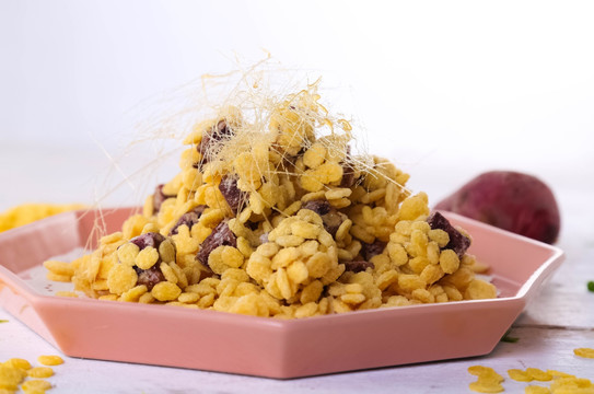 玉米片焗紫薯
