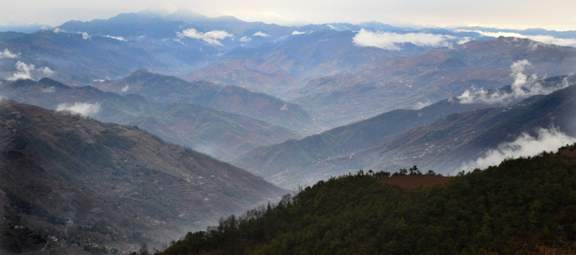 山脉 重峦叠嶂 山水风光