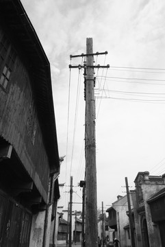 老上海 电线杆