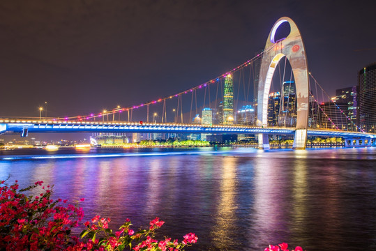 广州猎德大桥夜景 广州夜景