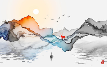 水墨山水 装饰画