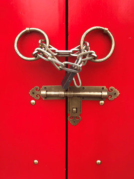红门锁 门锁 铜锁