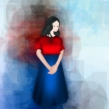 卡通动漫女孩插画封面