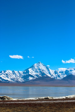 雪山下的湿地