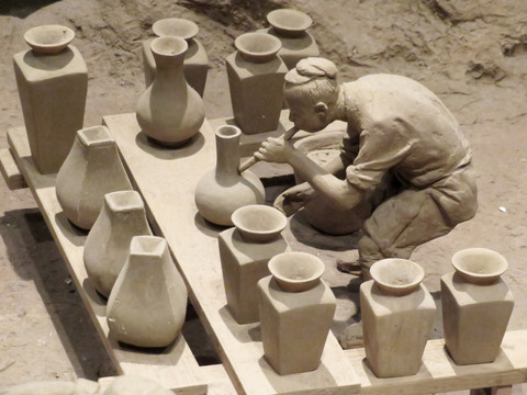 景德镇制瓷工艺流程 蘸釉吹釉