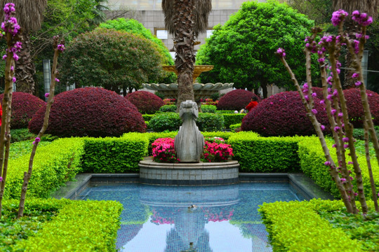 西式中庭水景园林 西洋喷泉雕塑