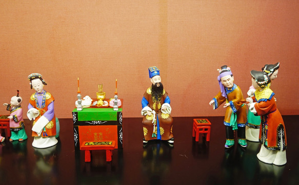 陶瓷雕塑潮汕传统民俗 请拜