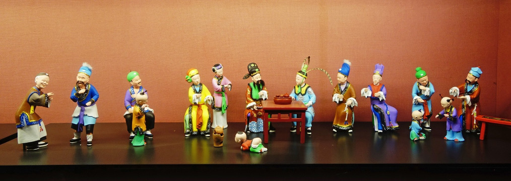 陶瓷雕塑潮汕传统民俗 寿礼饮茶