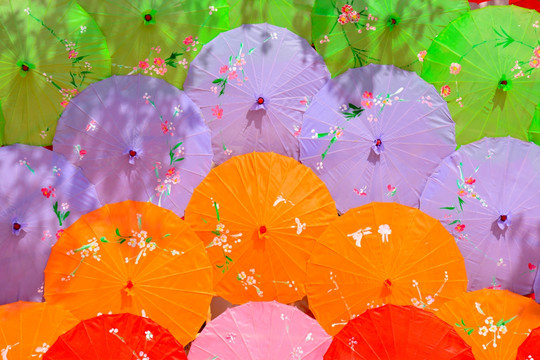 彩色雨伞 五彩缤纷的伞