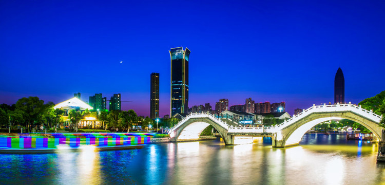 温州夜景 南塘河夜景 城市夜景