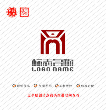 M标志装饰装修吊顶logo