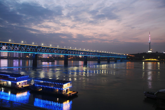 武汉长江大桥 夜景