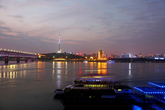 武汉长江大桥 夜景