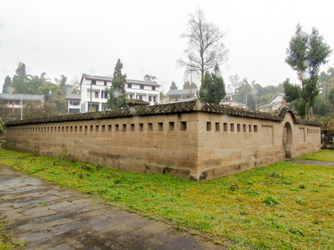历史遗迹古建筑围墙保护汉碑