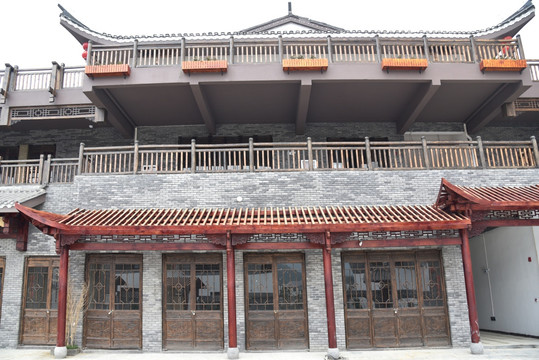 仿古建筑 古城墙 客栈 护栏