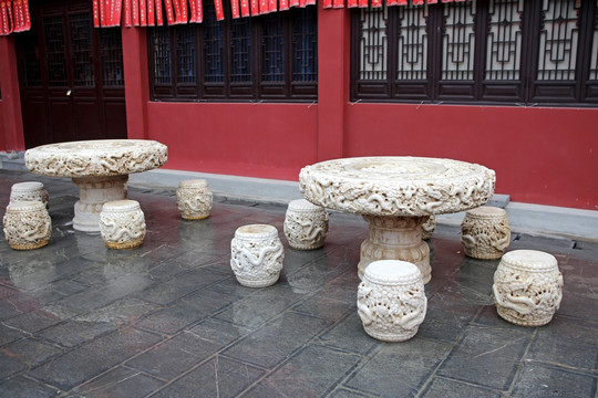 合肥城隍庙 石桌石凳