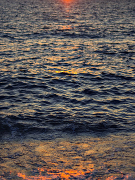 日落海水