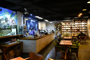 咖啡馆 吧台 书店