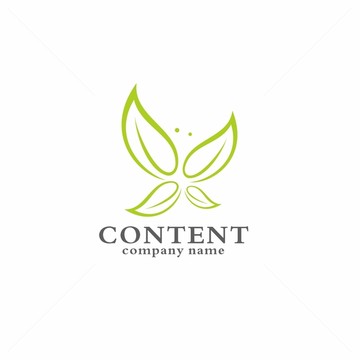 蝴蝶logo 绿叶logo