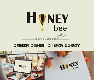 蜜蜂logo 蜂蜜 标志