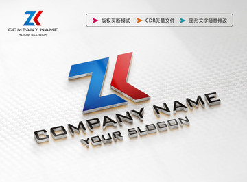 ZK字母LOGO设计 ZK标志