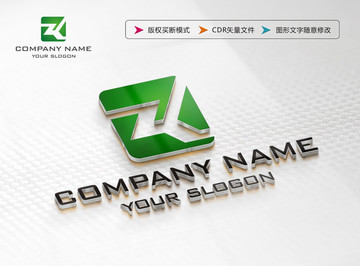 ZK字母LOGO设计 ZK标志