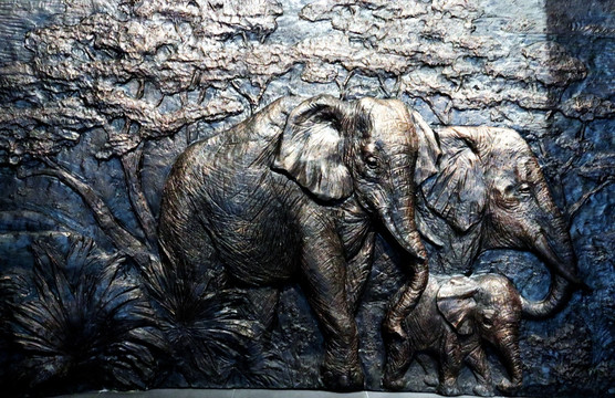 大象 浮雕