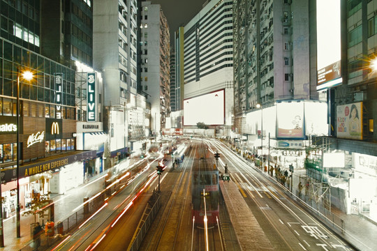 香港街头夜景