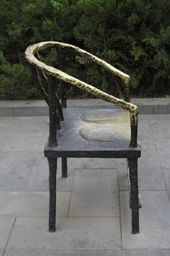铜铜雕圆背椅子
