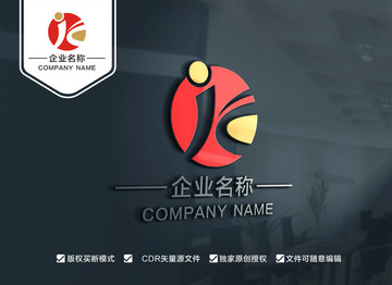 JK字母LOGO设计 KJ标志