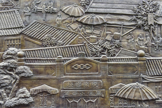 民国时期 旧时代 老潍县 浮雕