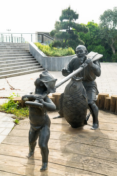 渔翁雕塑