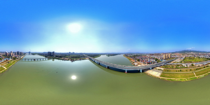 兰溪金角大桥720全景素材图