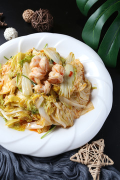 虾仁辣白菜