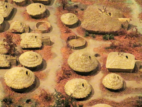 姜寨聚落遗址模型
