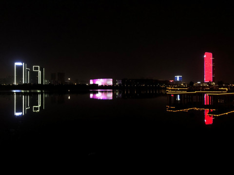 西安浐灞城市夜景